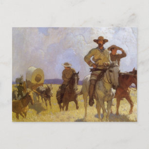 Vintage Cowboys, The Parkman Outfit by NC Wyeth Postcard