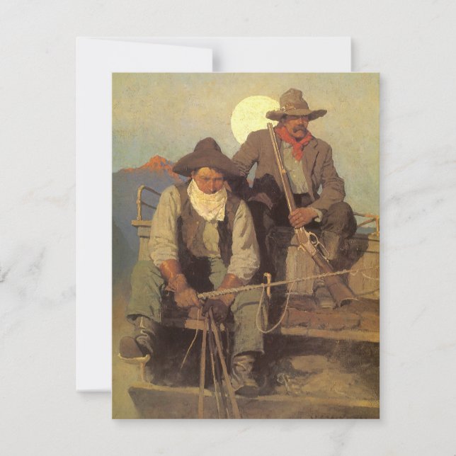 Vintage Cowboys, The Pay Stage by NC Wyeth (Front)