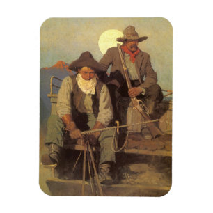 Vintage Cowboys, The Pay Stage by NC Wyeth Magnet