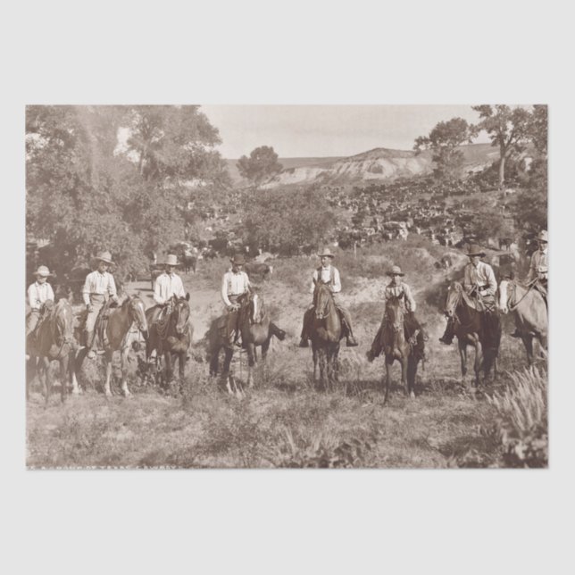 Vintage Cowboys Tissue Paper for Decoupage  (Front)