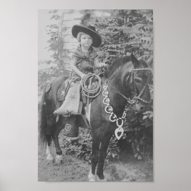 VINTAGE COWGIRL (BLACK AND WHITE) POSTER (Front)