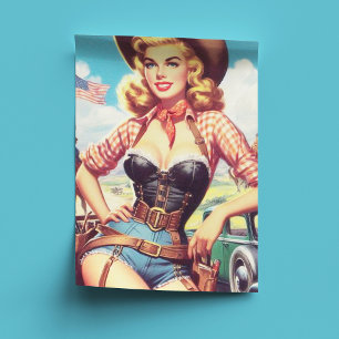 Vintage Cowgirl Pin Up Tissue Paper