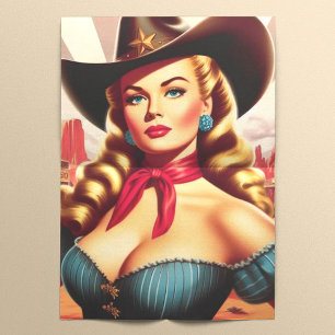 Vintage Cowgirl Pin-up Tissue Paper