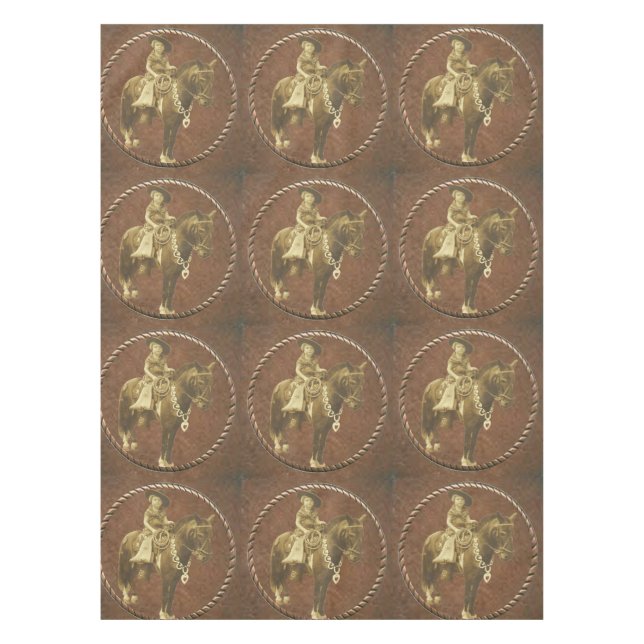 Vintage Cowgirl Tablecloth (Front)
