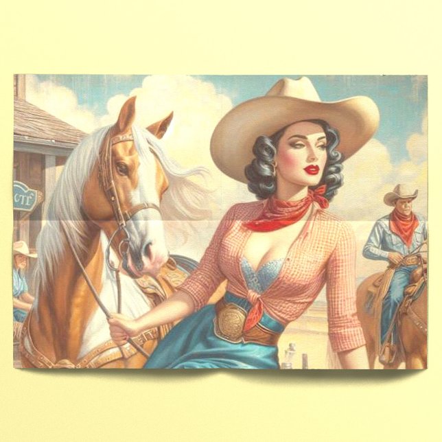Vintage Cowgirl Tissue Paper (Creator Uploaded)