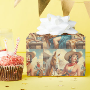 Vintage Cowgirl Wrapping Paper