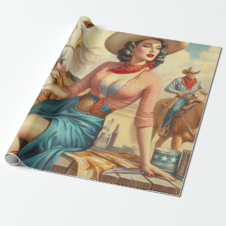 Vintage Cowgirl Wrapping Paper