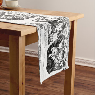 Vintage cows Farmhouse kitchen decor Short Table Runner