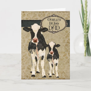 Vintage Cows  Father's Day Card