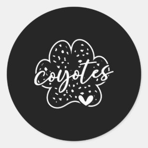 Vintage Coyotes Team Pride School Spirit Back To S Classic Round Sticker