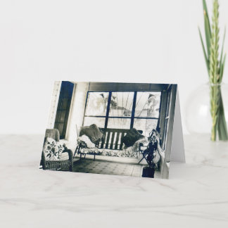 Vintage Cozy Porch Holiday Card
