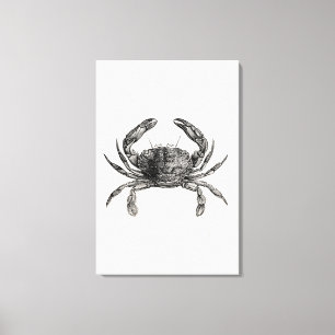 Vintage Crab Antique Crabs Personalized Template Canvas Print