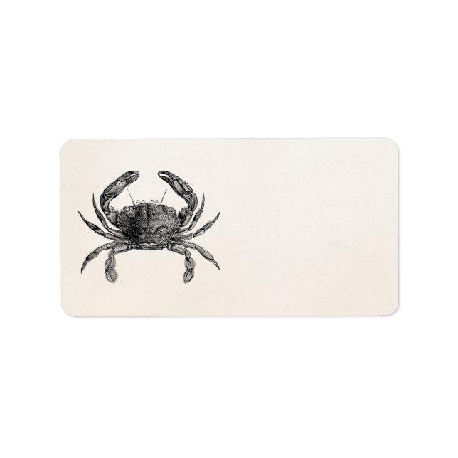 Vintage Crab Antique Crabs Personalized Template Label (Front)
