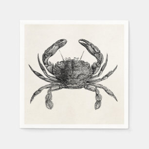 Vintage Crab Antique Crabs Personalized Template Napkin