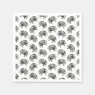 Vintage Crab Art Pattern CUSTOM BACKGROUND COLOR Napkin