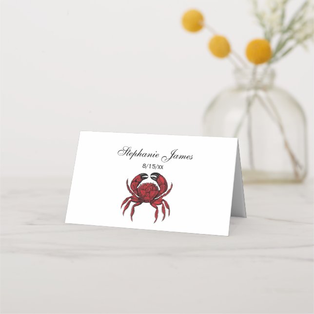 Vintage Crab Drawing #1 Place Card (Front)