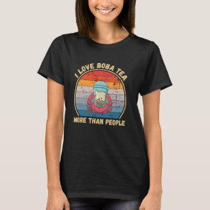 Vintage Crab I Love Boba Tea More Than People Boba T-Shirt