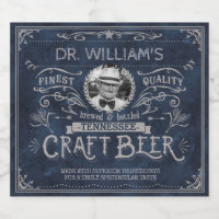 Vintage Craft Beer Custom Brewer Photo Blue Grey