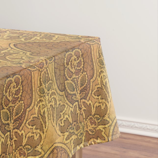 Vintage Craftsman Mackintosh Style Rose Pattern Tablecloth (In Situ)