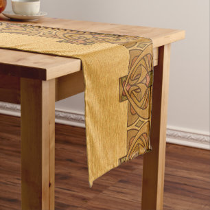 Vintage Craftsman Mission Art Nouveau Frieze Short Table Runner