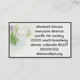 Vintage Crane Asian Style Business Cards Border