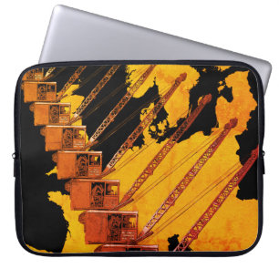 VINTAGE CRANE CRANE OPERATOR MAP OF EUROPE LAPTOP SLEEVE