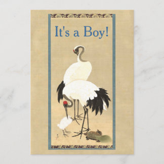 Vintage Crane Family Photo Birth Announcement