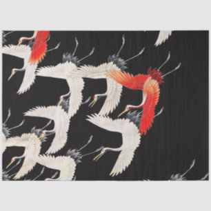Vintage Cranes Birds Asian Chinoiserie Tissue Paper