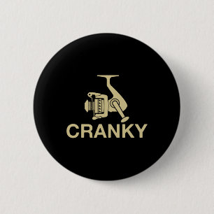 Vintage Crankit Fishing Lure Cranky Funny Fisher M 2 Inch Round Button