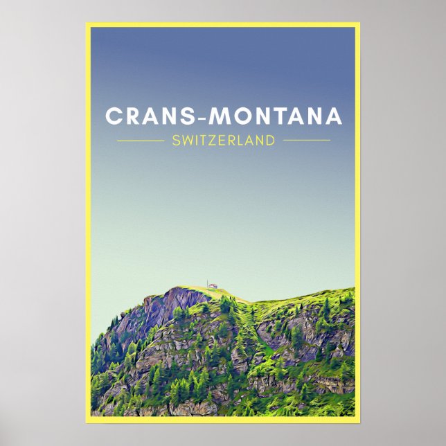 Vintage Crans-Montana Switzerland Art Poster (Front)