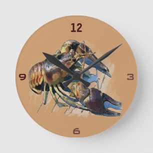 Vintage Crawfish Clock Wooden Style