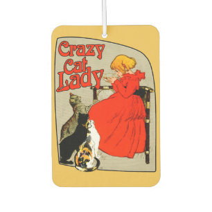 Vintage Crazy Cat Lady "Vintage Crazy Cat Lady" ca Air Freshener