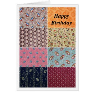 Vintage Crazy Quilet Joyeux Anniversaire