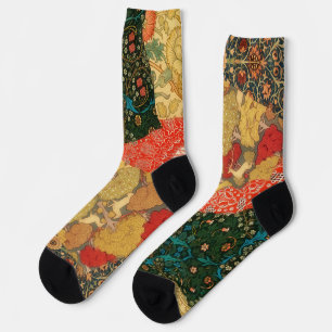 Vintage Crazy Quilt Art Socks