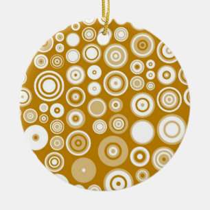 Vintage Cream and White Fifties Abstract Art Ceramic Ornament