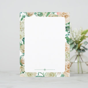 Vintage Cream floral writing paper