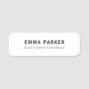 Vintage Cream Organic Minimal Retro Identity Name Tag