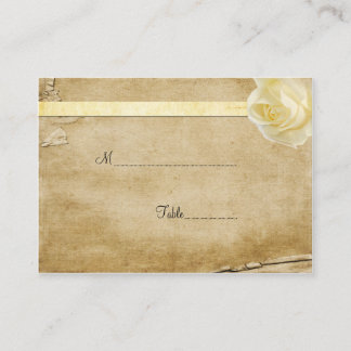 Vintage Cream Rosebud Table Place Card