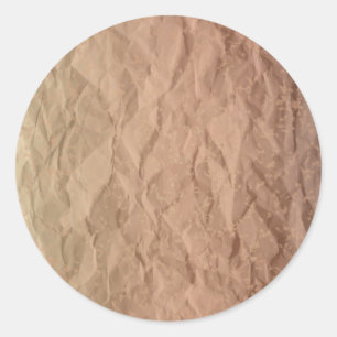 Vintage creased Paper Cards in Warm colours Classic Round Sticker