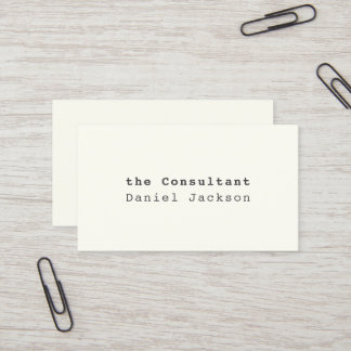 Vintage Creative Offwhite Minimal Typewriter Font Business Card