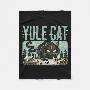 Vintage Creepmas The Yule Cat Tarot Card Dark Chri Fleece Blanket