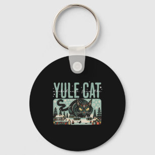 Vintage Creepmas The Yule Cat Tarot Card Dark Chri Keychain