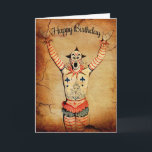 Vintage Creepy Clown Birthday Card<br><div class="desc">Custom restored,  high quality vintage clown image.</div>