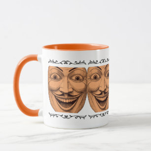 Vintage Creepy Comedy Mask Mug