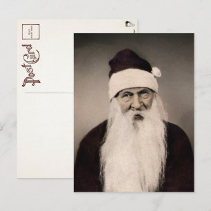 Vintage Creepy Santa Photo Postcard