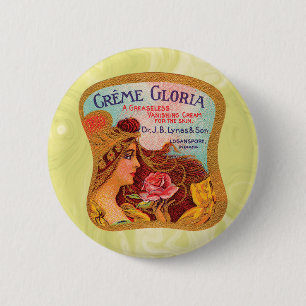 Vintage Creme Gloria Vanishing Skin Creme 2 Inch Round Button