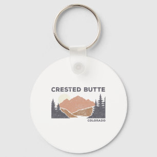 Vintage Crested Butte Retro Colorado Hiking Souven Keychain