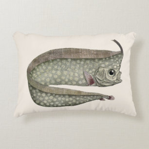 Vintage Crested Oarfish Fish, Marine Aquatic Life Accent Pillow