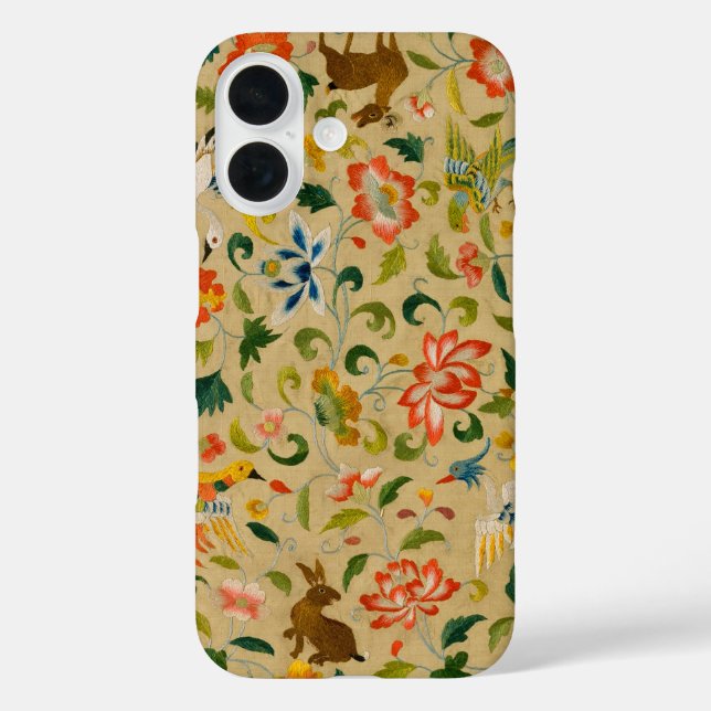 Vintage Crewel Animal Embroidery: Antique Tapestry Case-Mate iPhone Case (Back)