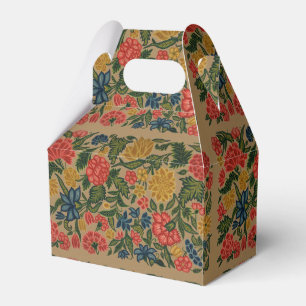 Vintage Crewel Floral Embroidery Pattern Favor Box